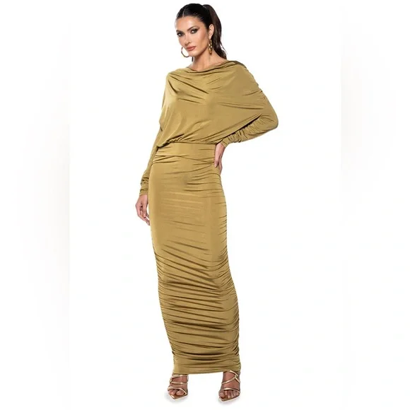 AKIRA Olive Long Sleeve Maxi Dress - Picture 3 of 5